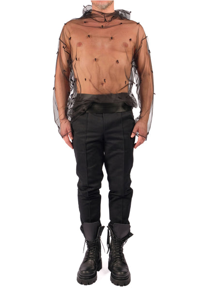 Black Mesh Hoodie by David's Road