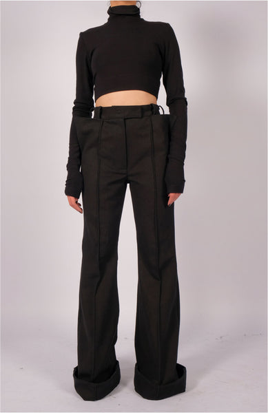 Canvas Bootcut Slim Trouser by David's Road