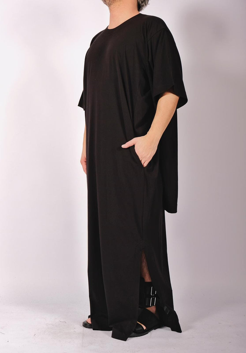 Cotton Jersey Dress Maxi with Four Sleeves S/M