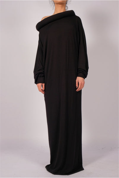 Jersey Dress Maxi with Round Collar by David's Road
