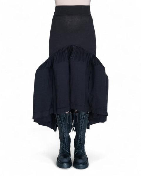 Jersey Skirt with Ruffles by David's Road