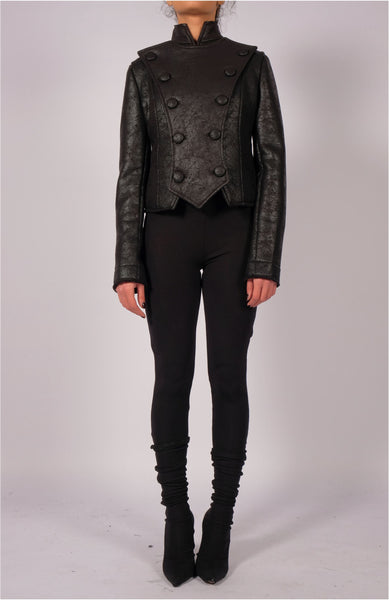 Leather Effect Military Blazer by David's Road