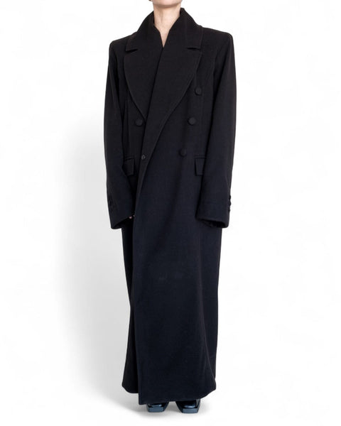 Long Fulled Wool Coat with Shoulders by David's Road