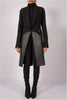 Long Wool Blazer with Leather by David's Road