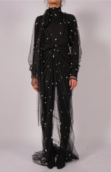 Maxi Mesh Dress with Polka-Dots by David's Road