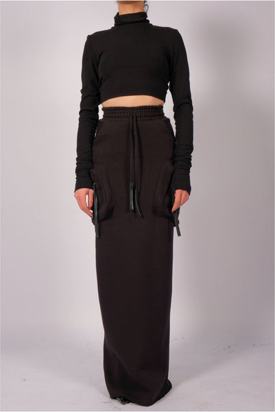 Maxi Sweatshirt Skirt with Pockets by David's Road
