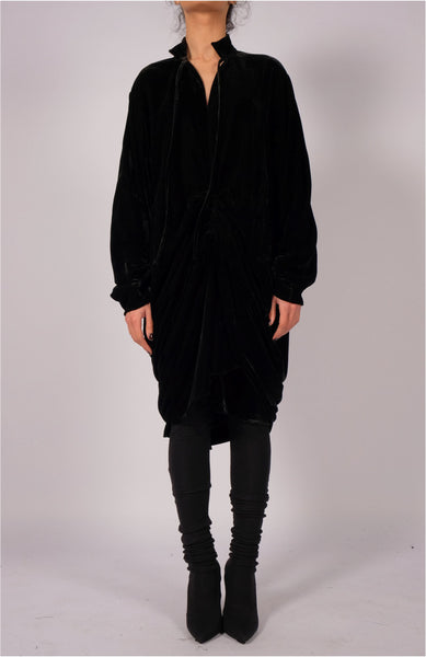 Midi Velvet Dress with Draping by David's Road