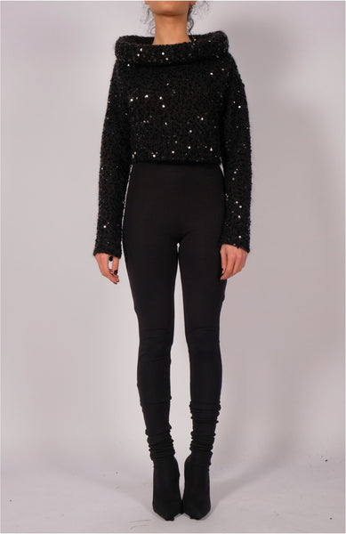 Mohair with Sequins Crop Top by David's Road