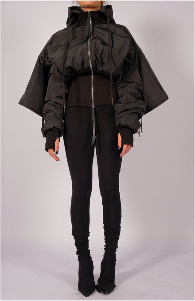 Padded Bomber Crop Jacket by David's Road