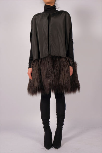 Padded Cape with Faux Fur by David's Road