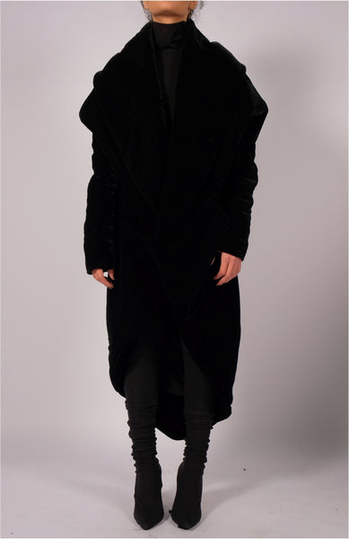 Padded Velvet Round Coat by David's Road