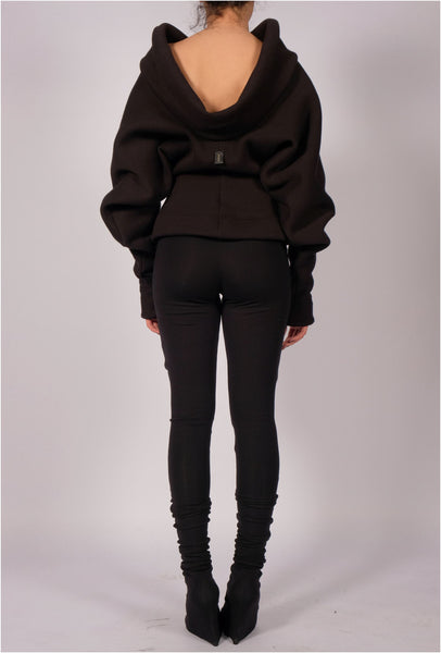 Short Sweatshirt Top with Neck Detail by David's Road