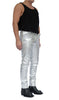 Silver Canvas Slim Trousers by David's Road