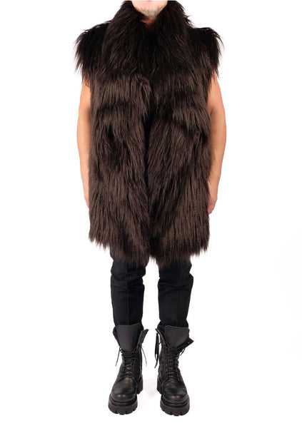 Sleeveless Faux Fur Coat by David's Road