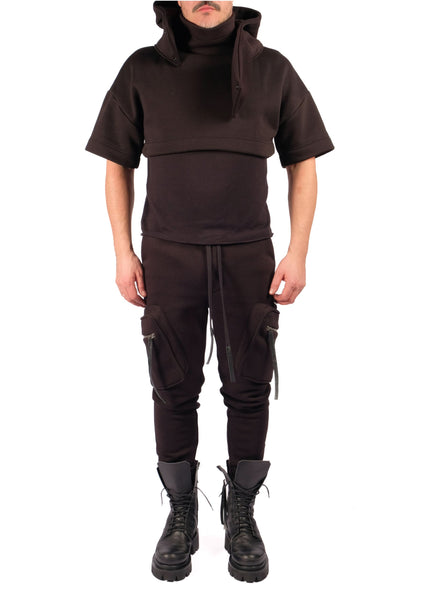 Sweatshirt Crop Top with Hood by David's Road