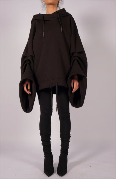 Sweatshirt Hoodie with Sleeve Detail by David's Road