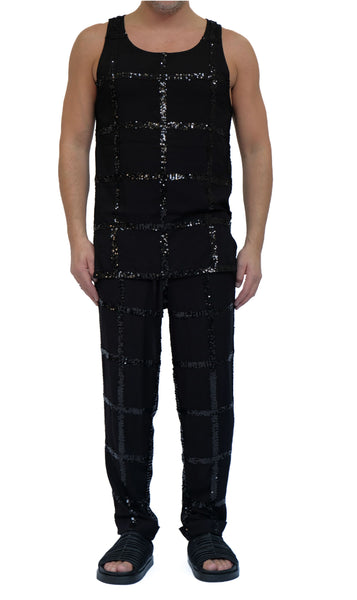 Washed Cotton Sequins Tank Top by David's Road