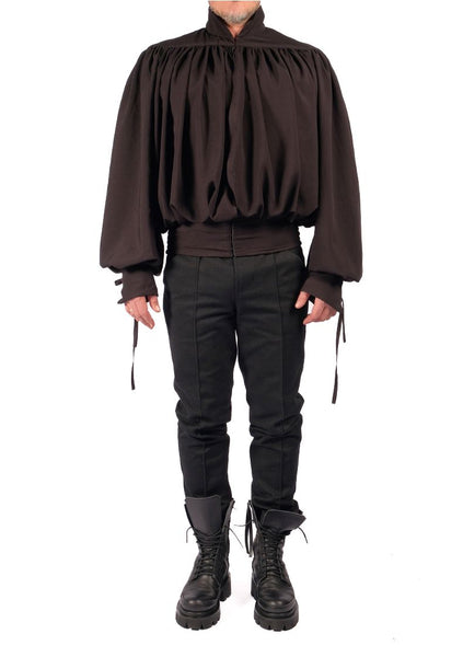 Washed Cotton Shirt with Draping by David's Road