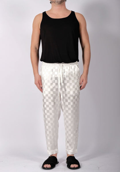 White Checkered Trousers by David's Road