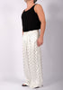 White Checkered Wide Leg Trousers by David's Road