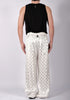 White Checkered Wide Leg Trousers by David's Road