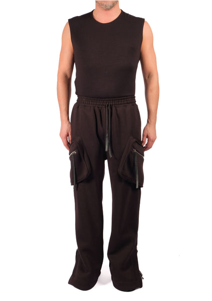 Wide Sweatshirt Trousers with Zippered Pockets by David's Road