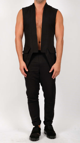 Linen Sleeveless Blazer by David's Road