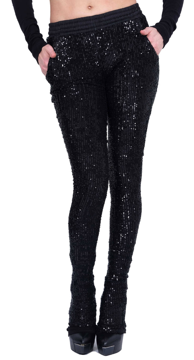 Black Sequin Leggings