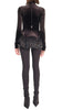 Stretch Velvet Turtleneck with Tassels by David's Road