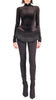 Stretch Velvet Turtleneck with Tassels by David's Road