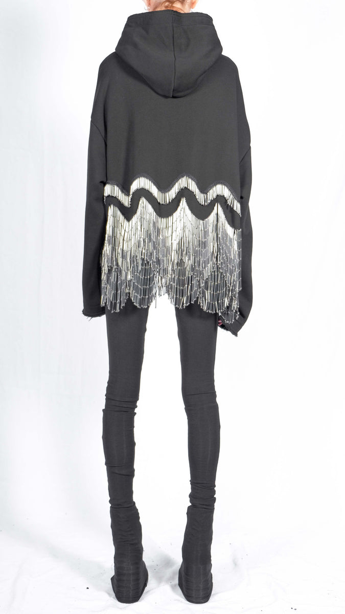 Fringe hoodie on sale