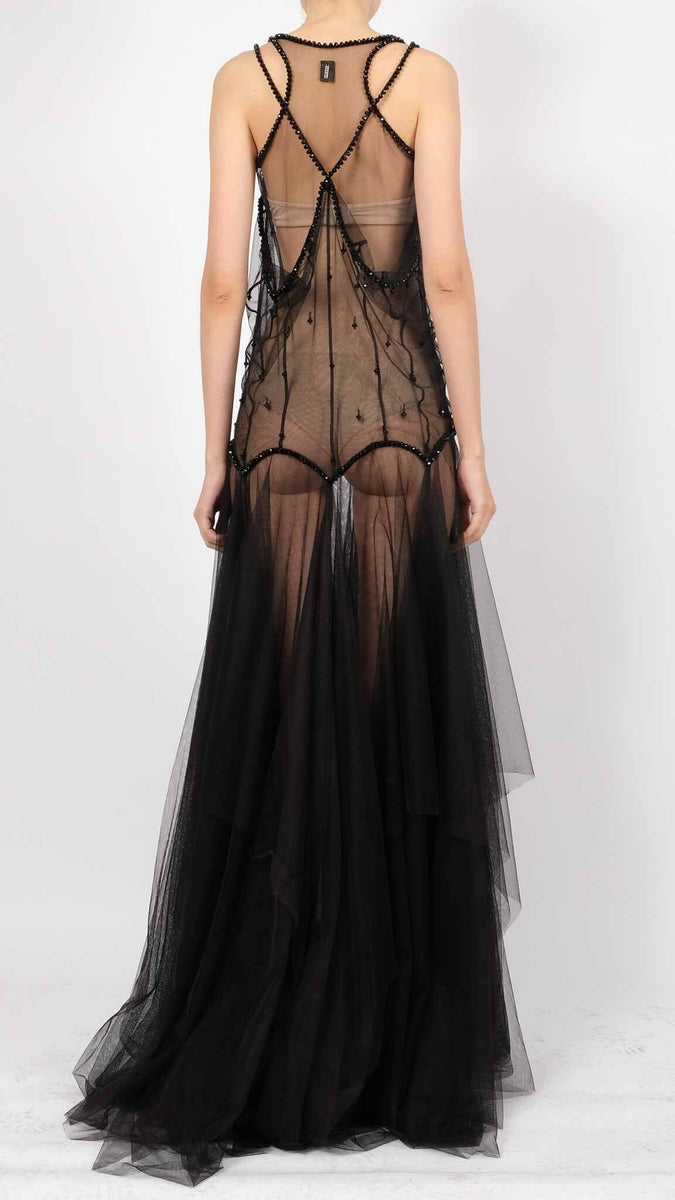 Tulle Maxi Dress with Stones – David's Road US