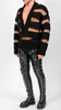 V-neck with Knitted Stripes by David's Road