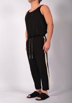 Black Washed Cotton Trousers by David's Road 