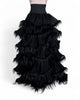 Chiffon Skirt with Fur Details by David's Road 