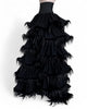 Chiffon Skirt with Fur Details by David's Road 