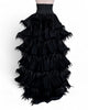 Chiffon Skirt with Fur Details by David's Road 