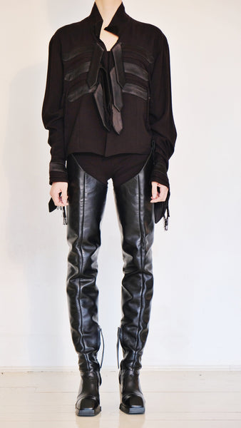 Cotton Crop Blazer with Ribbons by David's Road 