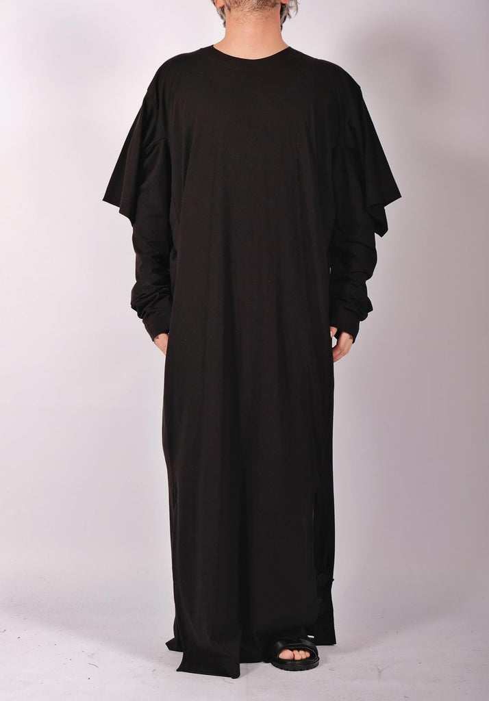 cotton jersey dress Cotton Jersey Dress Maxi with Four Sleeves – David's Road US
