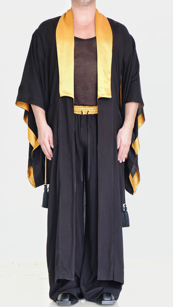 Cotton Kimono with Yellow Accents by David's Road 