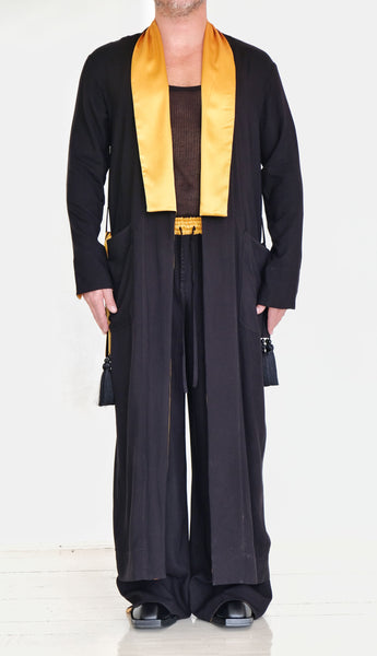 Cotton Robe with Yellow Accents by David's Road 