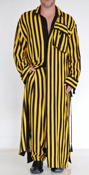 Cotton Stripe Long Shirt by David's Road 