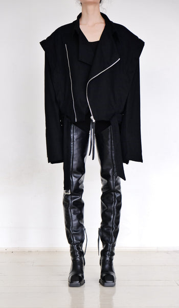 Denim Jacket with Zippers by David's Road 