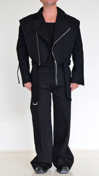 Denim Jacket with Zippers by David's Road 