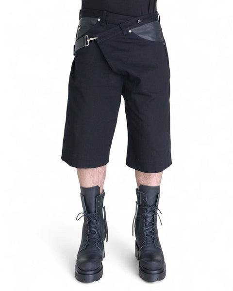 Denim Shorts with Leather by David's Road 