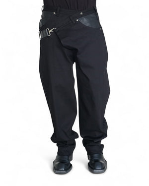 Denim Trousers with Leather by David's Road 