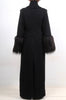 Double Breasted Maxi Coat with Faux Fur Cuffs by David's Road 