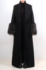 Double Breasted Maxi Coat with Faux Fur Cuffs by David's Road 