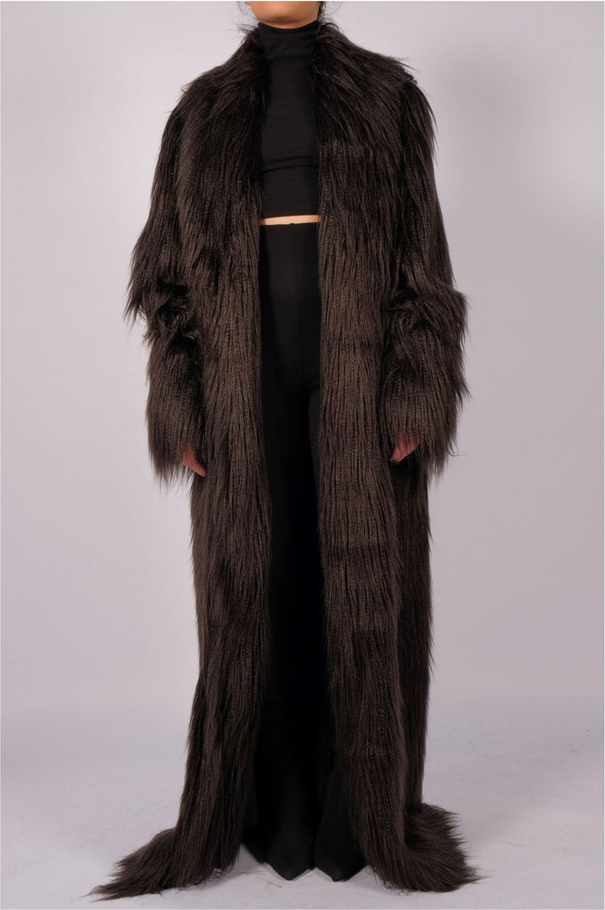 maxi dress with fur coat Maxi Dress Fur Jacket