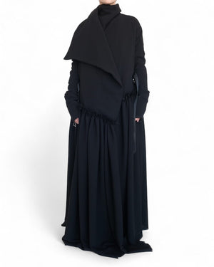 Georgette Padded Jacket Long with Ruffles by David's Road 